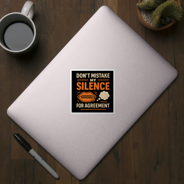 Don’t Mistake My Silence for Agreement – Sarcastic Quote Graphic by MakerMind8.2